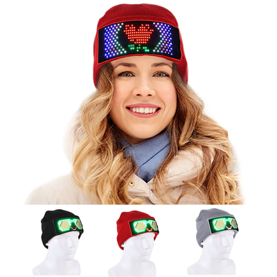 ডিসপ্লে Beanie Hat Bluetooth APP DIY LED স্মার্ট ক্যাপ ইউনিসেক্স সম্পাদনাযোগ্য
