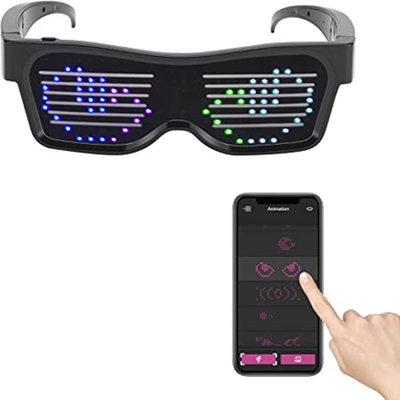 APP নিয়ন্ত্রিত প্রোগ্রামেবল LED আলোকিত চশমা DIY অনন্য
