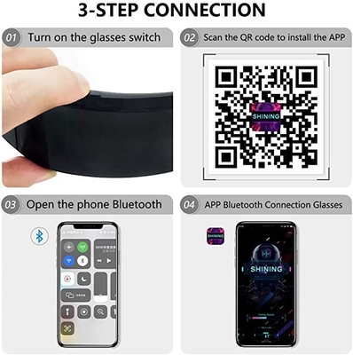 APP কন্ট্রোল প্রোগ্রামেবল LED গ্লাস 700mAh ব্যাটারি মাল্টি ল্যাঙ্গুয়েজ