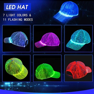 7 রঙের হালকা USB চার্জিং সহ উজ্জ্বল LED বেসবল ক্যাপ হ্যাট